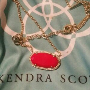 Kendra Scott Bright Red Gold Dylan Necklace